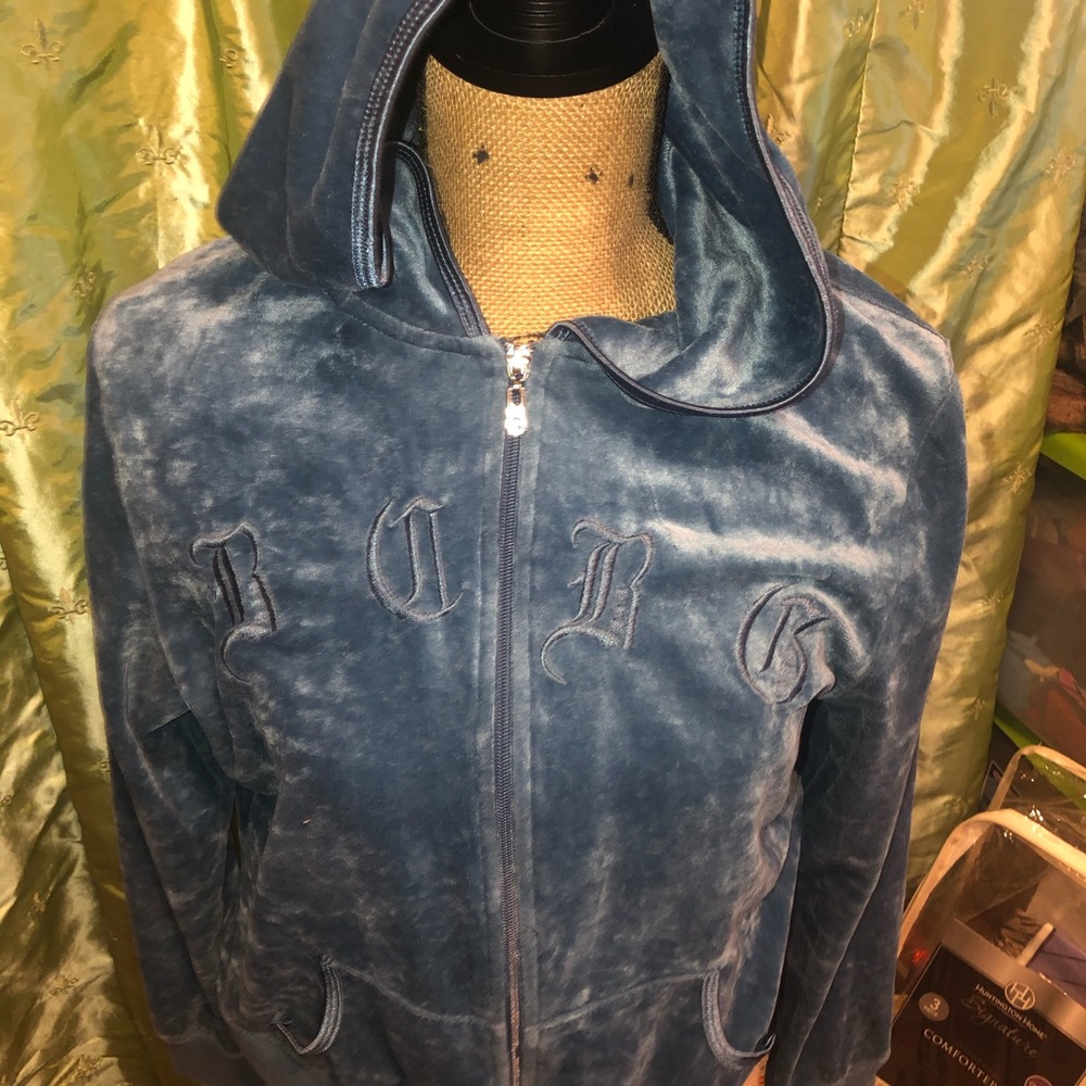 Bcbg velour zip up hoodie💕